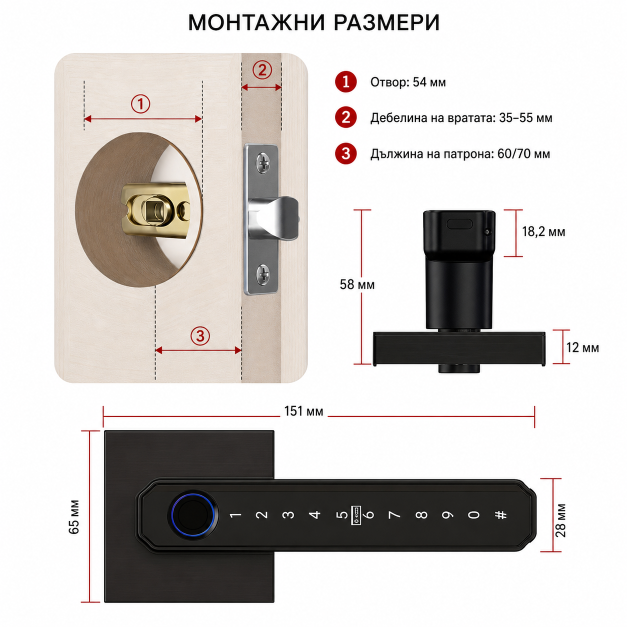 Монтажни размери на HomePlus Simple square